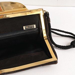 FENDI VTG Black Fabric Clutch